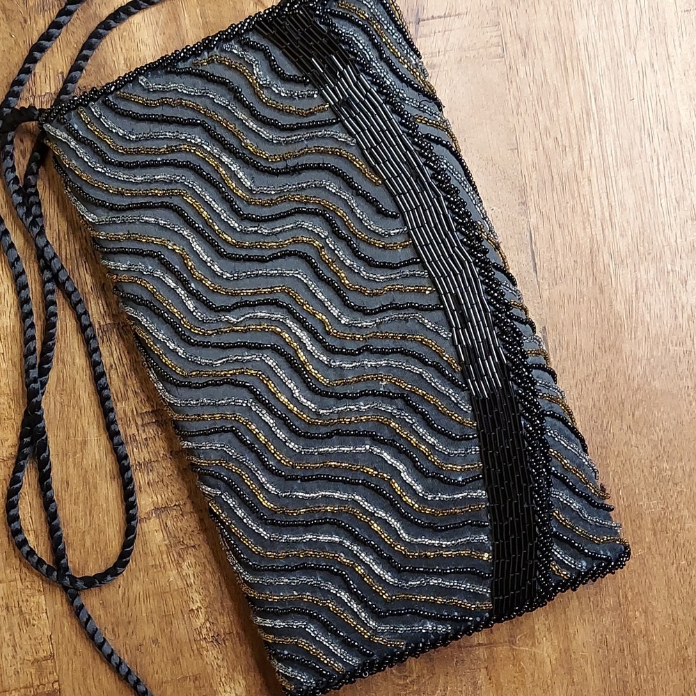 Magid Beaded Evening Bag - exceptional condition - vintage - black